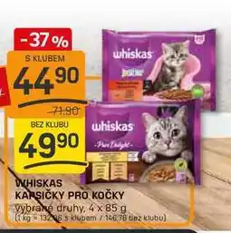 Flop WHISKAS KARSIČKY PRO KOČKY Vybrané druhy, 4 x 85 g nabídka