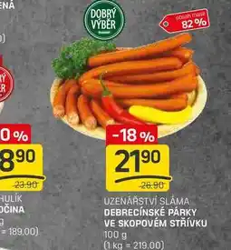 Flop DEBRECÍNSKÉ PÁRKY VE SKOPOVÉM STŘÍVKU 100 g nabídka