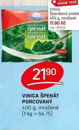 Flop VINICA ŠPENÁT PORCOVANÝ 400 g, mražené nabídka