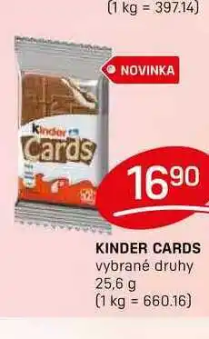 Flop KINDER CARDS vybrané druhy 25,6 g nabídka