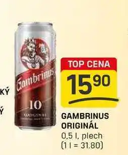 Flop GAMBRINUS ORIGINÁL 0,5 1, plech nabídka