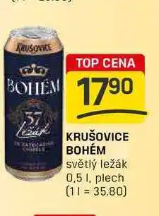 Flop KRUŠOVICE BOHÉM světlý ležák 0,5 l, plech nabídka