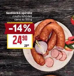 Billa Sedlácká spirála z pultu lahůdek cena za 100 g nabídka