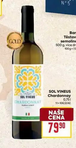 Billa SOL VINEUS Chardonnay 0,75l nabídka