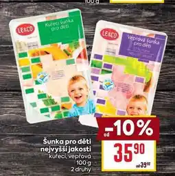 Billa Šunka pro děti nejvyšší jakosti kuřecí, vepřová 100 g nabídka