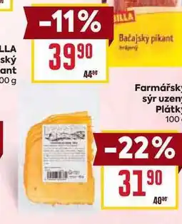 Billa Farmářsky sýr uzené Plátky 100g nabídka
