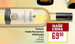 Billa Vinium Velké Pavlovice Veltlínské 0,75l nabídka