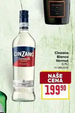 Billa Cinzano Bianco Vermut 0,75l nabídka