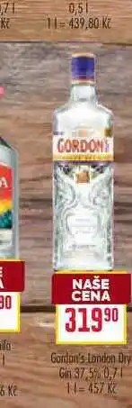Billa Gordon's London Dry Gin 37,5% 0,7l nabídka