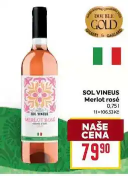 Billa SOL VINEUS Merlot rosé 0,75l nabídka