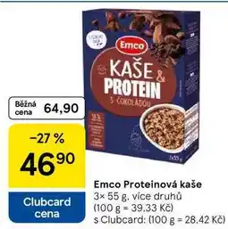 Tesco Emco Proteinová kaše, 3x 55 g, více druhů nabídka