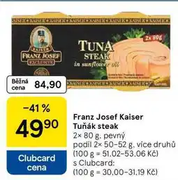Tesco Franz Josef Kaiser Tuňák steak, 2× 80 g nabídka