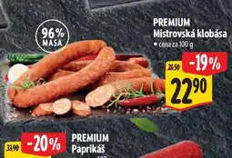 Albert PREMIUM Mistrovská klobása 100 g nabídka