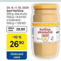 Tesco Senf Hořčice, 350 g, dva druhy nabídka