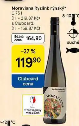 Tesco Moraviana Ryzlink rýnský, 0.75 l nabídka