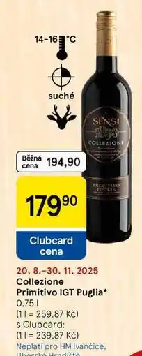 Tesco Collezione Primitivo IGT Puglia, 0,75 l nabídka