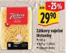 Albert Zátkovy vaječné těstoviny nabídka