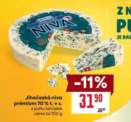 Billa Jihočeská niva prémium 70 % t. vs. z pultu lahůdek cena za 100 g nabídka