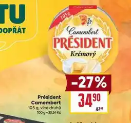 Billa Président Camembert 105 g nabídka