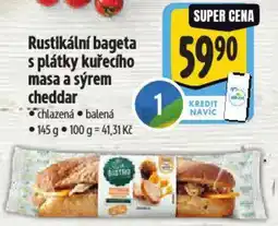 Albert Rustikální bageta splátky kuřecího masa a sýrem cheddar nabídka