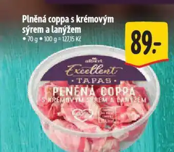 Albert Plněná coppa s krémovým sýrem a lanýžem nabídka