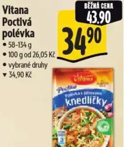 Albert Vitana Poctivá polévka nabídka