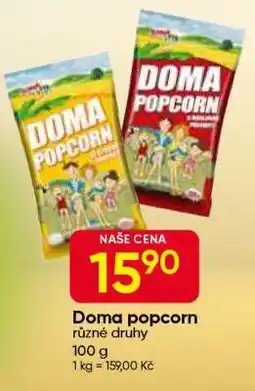 Hruška Doma popcorn nabídka