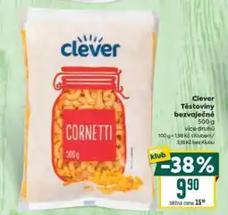 Billa Clever Těstoviny bezvaječné nabídka