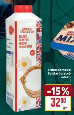 Billa Srdce domova Selské čerstvé mléko nabídka