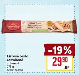 Billa Listové těsto rozválené nabídka