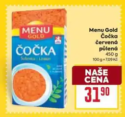 Billa Menu Gold Čočka červená půlená nabídka