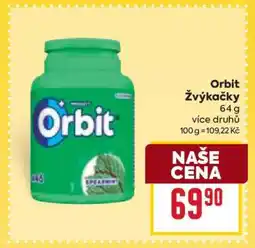 Billa Orbit žvýkačky nabídka