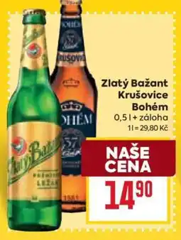 Billa Zlatý Bažant, Krušovice Bohém nabídka