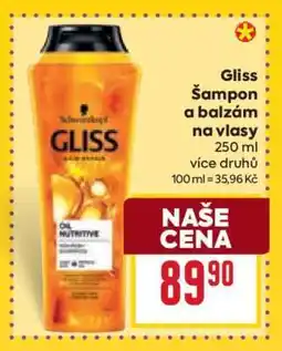 Billa Gliss Šampon a balzám na vlasy nabídka
