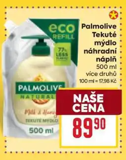 Billa Palmolive Tekuté mýdlo náhradní náplň nabídka