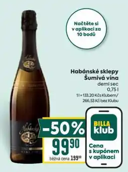 Billa Habánské sklepy Šumivá vína demi sec nabídka