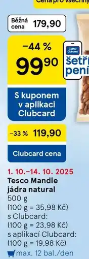 Tesco Tesco Mandle jádra natural nabídka
