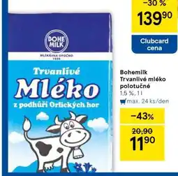 Tesco Bohemilk Trvanlivé mléko polotučné nabídka