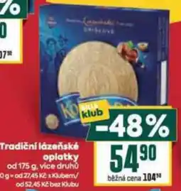 Billa Tradiční lázeňské oplatky nabídka