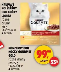 Penny Market Gourmet gold konzervy pro kočky nabídka