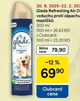 Tesco Glade Refreshing Air Osvěžovač vzduchu proti zápachu domácích mazlíčků nabídka