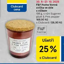 Tesco F&F Home Vonná svíčka ve skle s víčkem nabídka