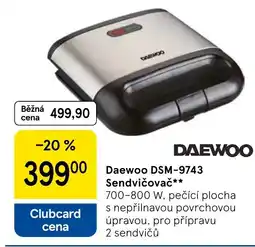 Tesco Daewoo DSM-9743 Sendvičovač nabídka