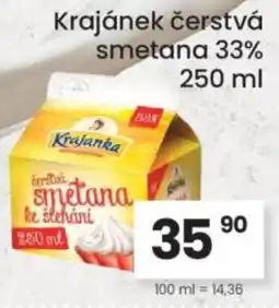 Kubík potraviny Krajánek čerstvá smetana 33% nabídka