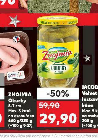 Kaufland Znojmia okurky 5-7 cm nabídka