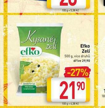 Billa Efko zelí nabídka