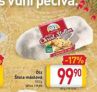 Billa Ölz štola máslová nabídka