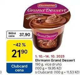 Tesco Ehrmann Grand Dessert, 190 g, více druhů nabídka