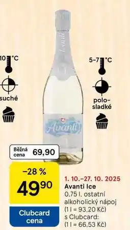 Tesco Avanti Ice, 0.75 l, ostatní alkoholický nápoj nabídka