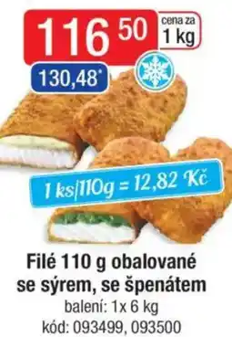 Qanto Filé obalované se sýrem, se špenátem nabídka